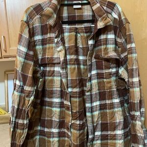 The North Face Brown Tan Plaid Men's Flannel Shirt